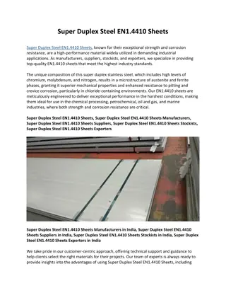 Super Duplex Steel EN1.4410 Plates