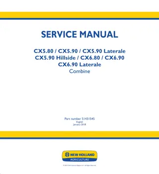 New Holland CX6.80 FPT NEF 6 STAGE IV Combine Harvester Service Repair Manual Instant Download