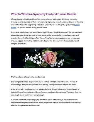 What to Write in a Sympathy Card and Funeral Flowers