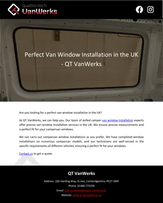 Perfect Van Window Installation in the UK - QT VanWerks