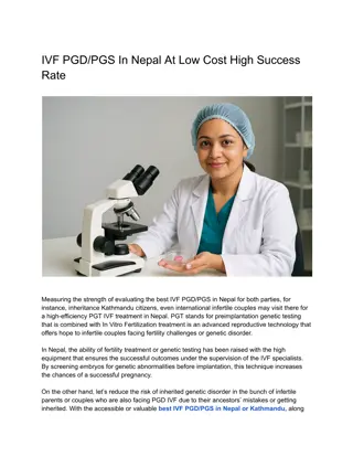 IVF PGD/PGS In Nepal At Low Cost High Success Rate