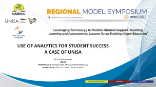 Using Analytics for Student Success: A Case Study of UNISA