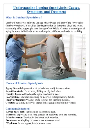 Understanding Lumbar Spondylosis: Causes, Symptoms, and Treatment