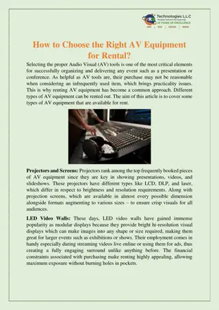 How to Choose the Right AV Equipment for Rental?