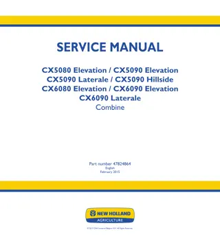 New Holland CX5090 Elevation Combine Harvesters Service Repair Manual Instant Download