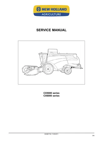 New Holland CX5090 Hillside Tier 4 Combine Harvester Service Repair Manual Instant Download