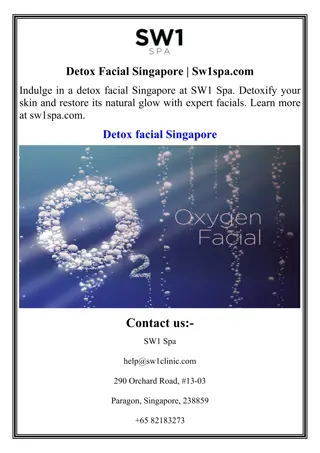 Detox Facial Singapore  Sw1spa.com