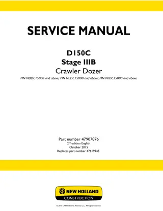 New Holland D150C Stage IIIB Crawler Dozer Service Repair Manual Instant Download