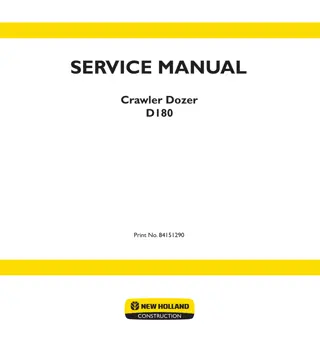 NEW HOLLAND D180 TIER 3 CRAWLER DOZER Service Repair Manual Instant Download