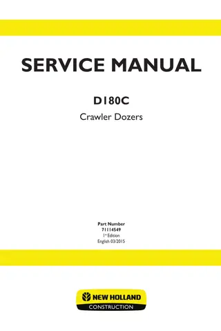 New Holland D180C BD Crawler Dozer Service Repair Manual Instant Download