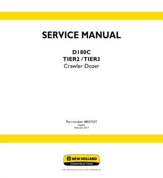 New Holland D180C BD TIER 2 Crawler Dozer Service Repair Manual Instant Download
