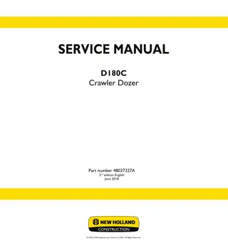 New Holland D180C Crawler Dozer Service Repair Manual Instant Download