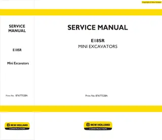 New Holland E18SR Mini Excavator Service Repair Manual Instant Download