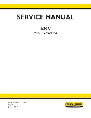 New Holland E26C Canopy Tier IV final engine Mini Excavator Service Repair Manual Instant Download
