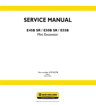 New Holland E45BSR Mini Excavator Service Repair Manual Instant Download