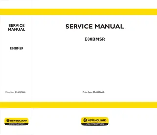 New Holland E80BMSR Hydraulic Excavator Service Repair Manual Instant Download