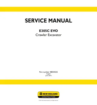 New Holland E305C EVO Crawler Excavator Service Repair Manual Instant Download
