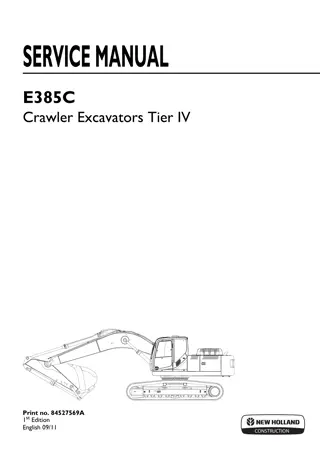 New Holland E385C Tier IV Crawler Excavator Service Repair Manual Instant Download