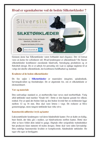 Silketørklæder