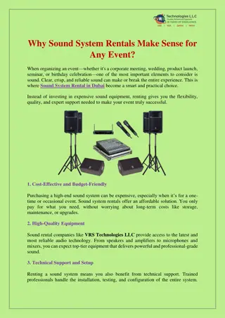 Why Sound System Rentals Make Sense for Any Event?