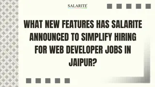 What new features has Salarite announced to simplify hiring for web developer jobs in Jaipur