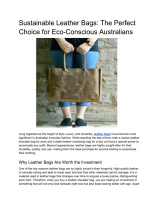 Sustainable Leather Bags_ The Perfect Choice for Eco-Conscious Australians