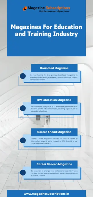 Magazines For Education and Training Industry