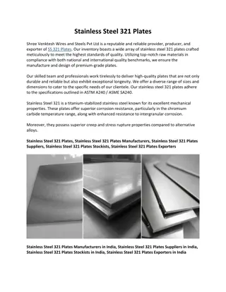 Stainless Steel 321 Plates and Sheets Exporters in India