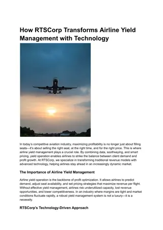 How RTSCorp Transforms Airline Yield Management with Technology