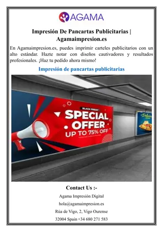 Impresión De Pancartas Publicitarias  Agamaimpresion.es