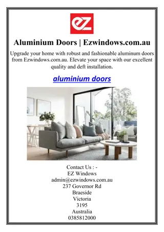 Aluminium Doors | Ezwindows.com.au