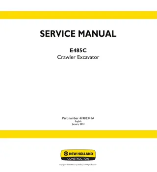 New Holland E485C Crawler Excavator Service Repair Manual Instant Download