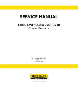 New Holland E485C EVO Tier III Crawler Excavator Service Repair Manual Instant Download