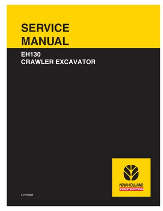 New Holland EH130 Crawler Excavator Service Repair Manual Instant Download