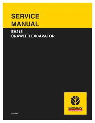 New Holland EH215 Crawler Excavator Service Repair Manual Instant Download