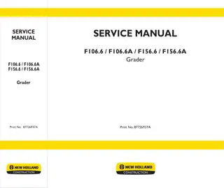 NEW HOLLAND F156.6A TIER3 GRADER Service Repair Manual Instant Download