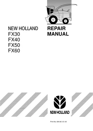 New Holland FX50 Forage Harvester Service Repair Manual Instant Download