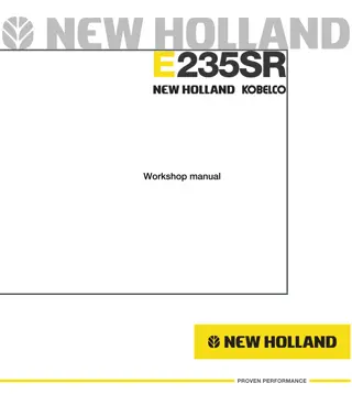 New Holland Kobelco E235SR Crawler Excavator Service Repair Manual Instant Download
