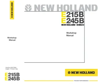 New Holland Kobelco E245B Crawler Excavator Service Repair Manual Instant Download