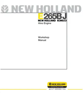 New Holland Kobelco E265BJ Crawler Excavator Service Repair Manual Instant Download