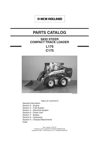 New Holland L175 Skid Steer (Compact Track Loader) Parts Catalogue Manual Instant Download