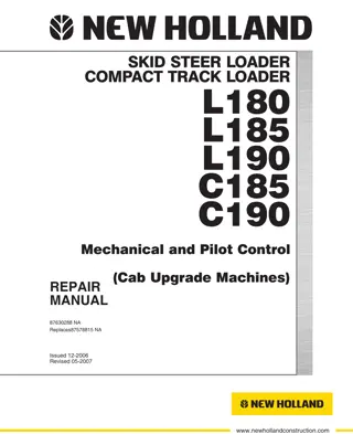 New Holland L190 Skid Steer Loader Service Repair Manual Instant Download