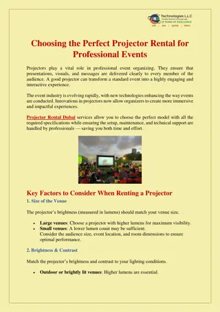 Choosing the Perfect Projector Rental for Professional Events