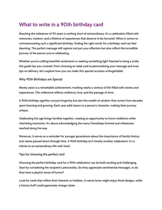 What to write in a 90th birthday card