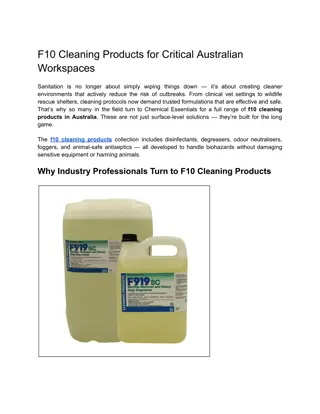 F10 Cleaning Products for Critical Australian Workspaces