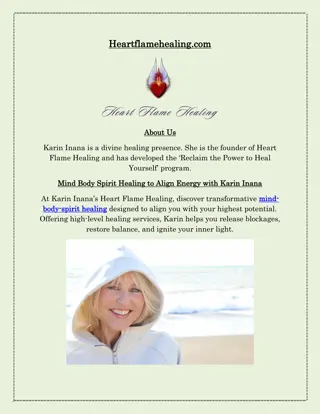 Mind Body Spirit Healing at Heart Flame Healing by Karin Inana
