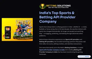 Sports API Provider Company in India
