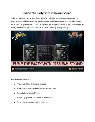 Elevate Your Party with CR Lighting & Audio’s Premium Sound