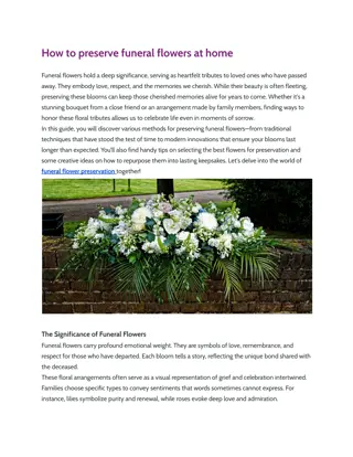 How to preserve funeral flowers at home