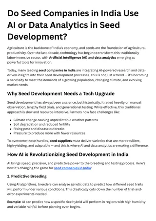 Do Seed Companies in India Use AI & Data Analytics in Seed Development